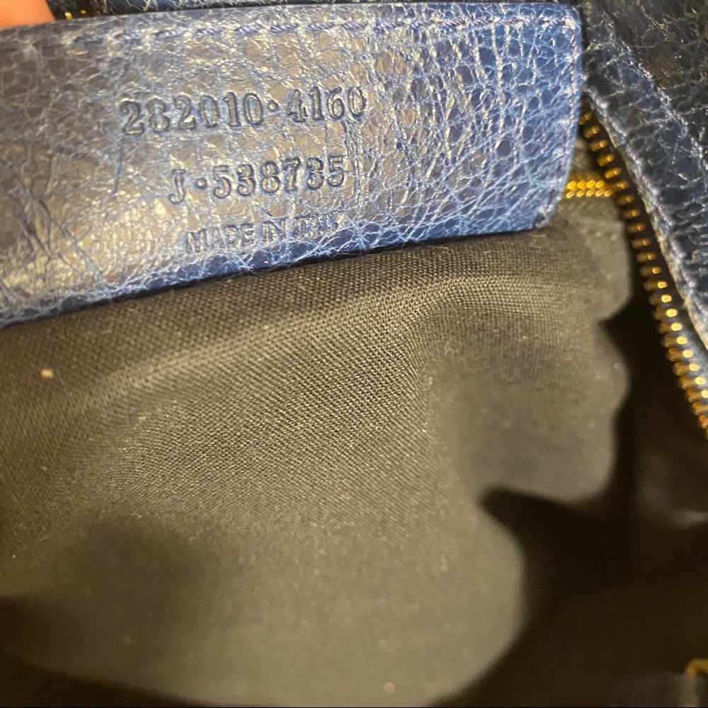 Balenciaga Blue Lambskin Gold Hardware City Bag Lg - Picture 9 of 9